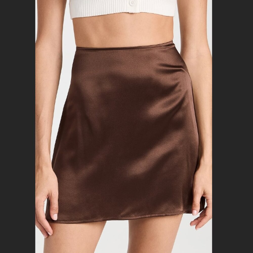 Reformation Benson Skirt, Cafe Brown, Size 4